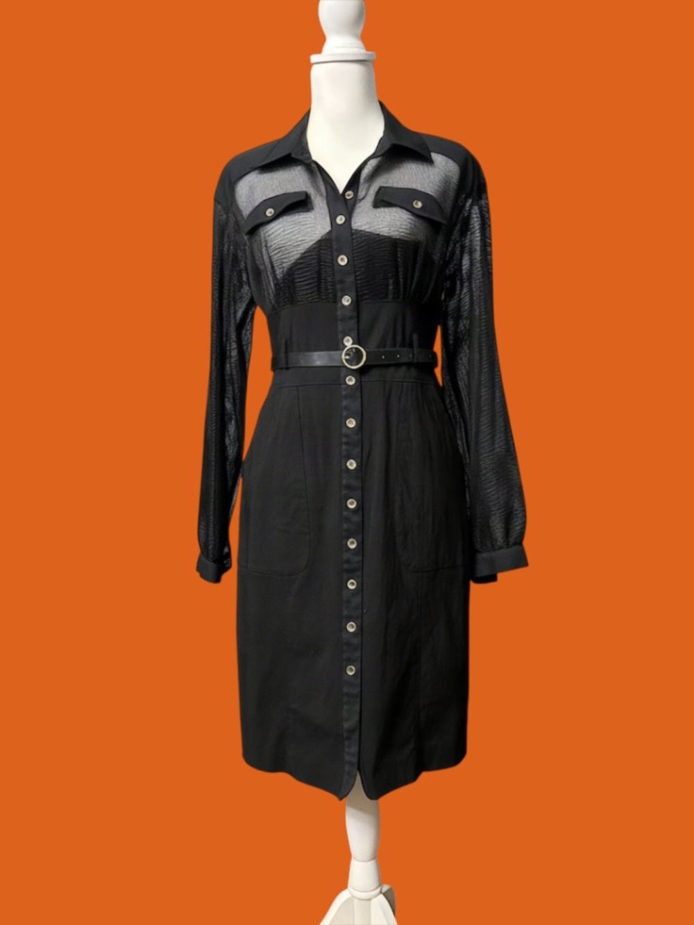 Bebe Button Front Shirtdress